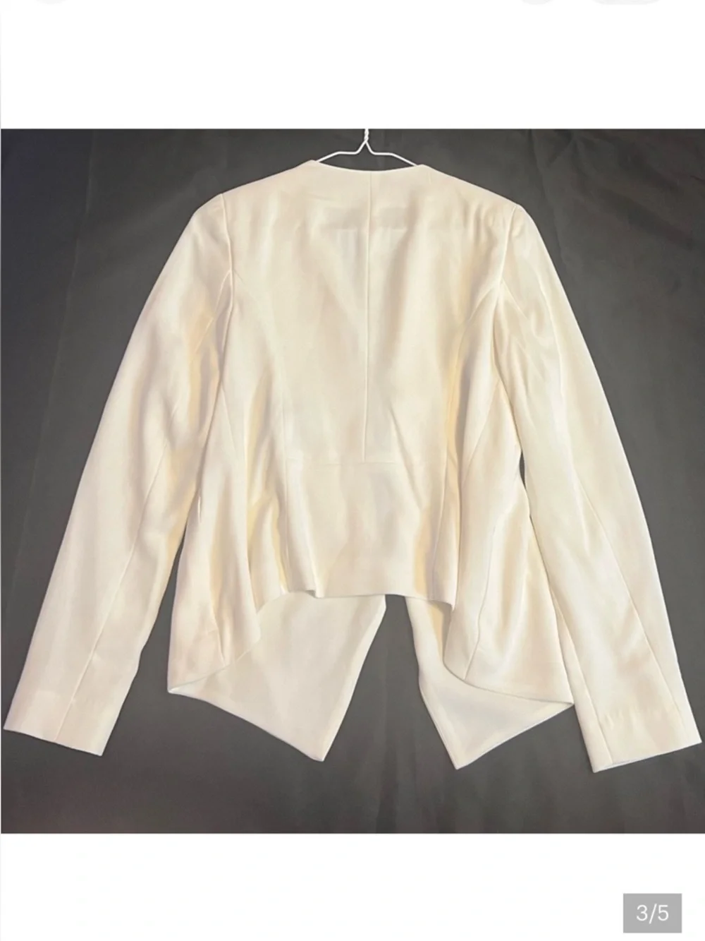 Express Women's White Open Front Draped Blazer - Picture 2 of 5